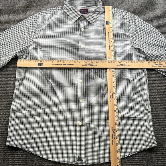 UNTUCKit L/S Button Up Dress Shirt Men's XL White Blue Green Check Stretch‎ - Picture 4 of 4